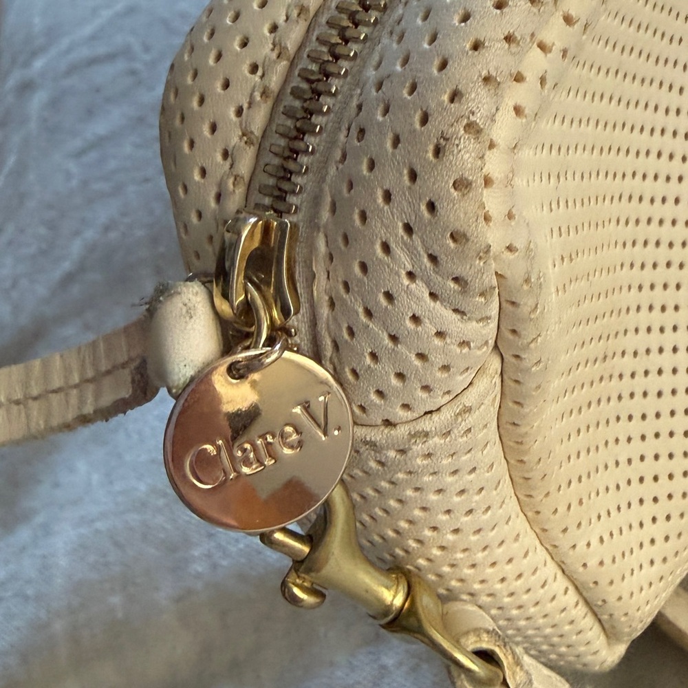 Clare V. Perforated Beige crossbody Handbag - Picture 3 of 4